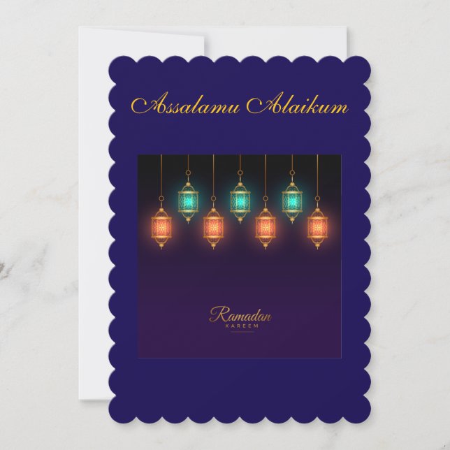 Ramadan Kareem & Eid Mubarak Customized Greeting Holiday Card (Front)