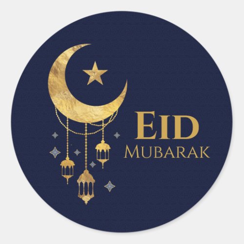 Ramadan Kareem _Eid Mubarak _ Happy Eid Classic Round Sticker
