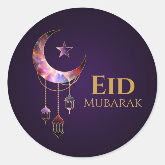Ramadan Kareem -Eid Mubarak - Happy Eid Classic Round ...