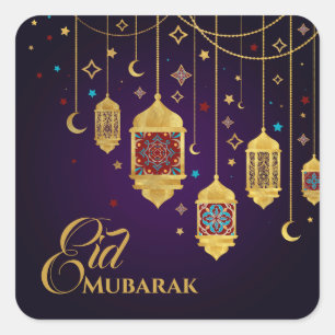 Ramadan Kareem -Eid Mubarak - Happy Eid Square Sticker
