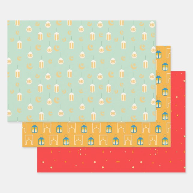 Ramadan Kareem Eid Mubarak Happy Eid Wrapping Pape Paper Sheets (Set)