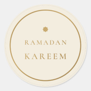 Ramadan Kareem Elegant Cream Gold Sticker