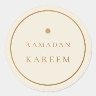 Ramadan Kareem Elegant Cream Gold Sticker