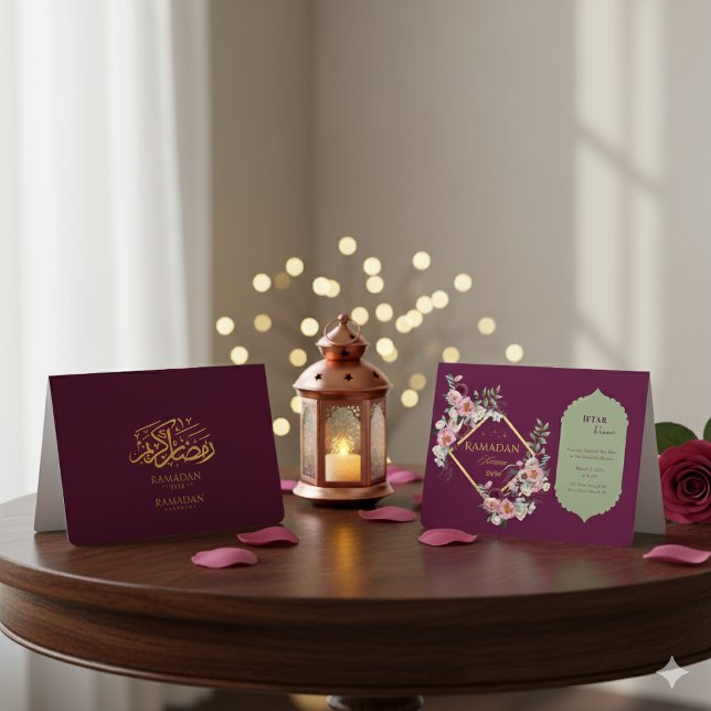 Ramadan Kareem Floral Folded Invitation Card 2026 (Creator Uploaded)