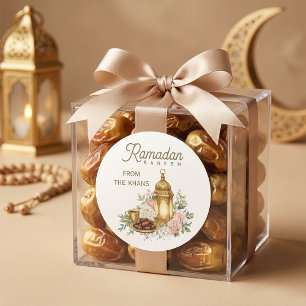 Ramadan Kareem Floral Lantern Classic Round Sticker