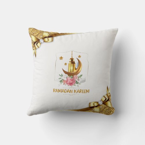 Ramadan kareem flowers throw pillow