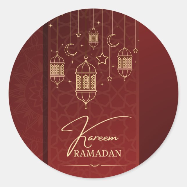 Ramadan Kareem gift wrap Classic Round Sticker (Front)