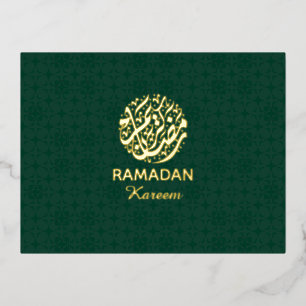 Ramadan Kareem Gold Foil Islamic Holiday Postcard