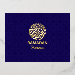 Ramadan Kareem Gold Foil Islamic Holiday Postcard