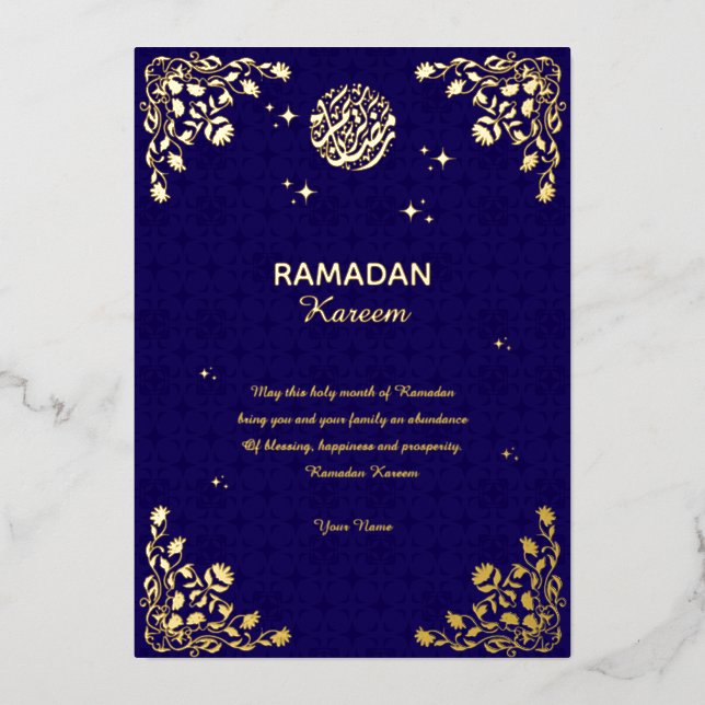 Ramadan Kareem Gold Foil Islamic Invitation Foil Invitation (Front)