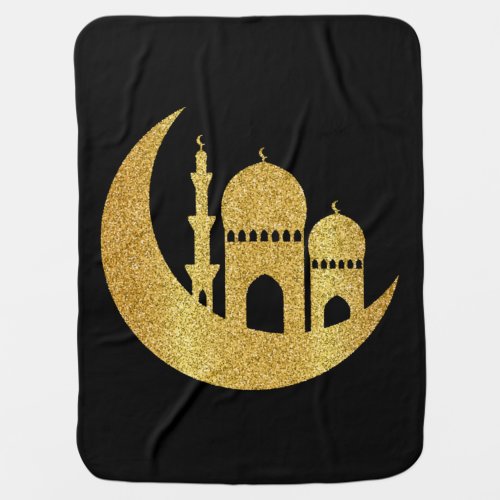  Ramadan Kareem Golden Helal   Baby Blanket