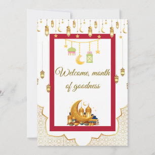 Ramadan Kareem Greeting Card Elegant Islamic Desig