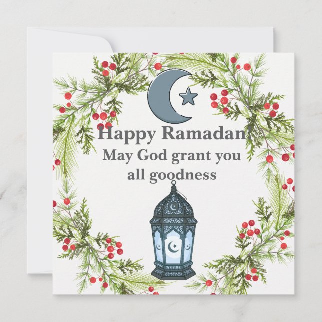 Ramadan Kareem Greeting Card Elegant Islamic Desig (Front)