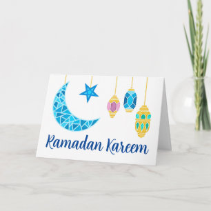 Ramadan Kareem Greetings with Fanoos and Moon Card