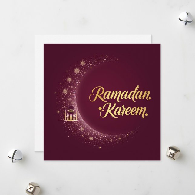 Ramadan Kareem holiday Personalized Modern Card (Front/Back In Situ)
