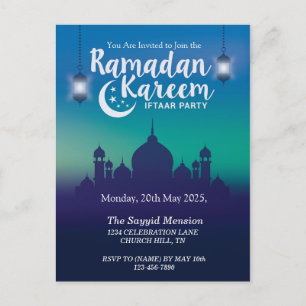 Ramadan Kareem Iftar Party Invitation Postcard