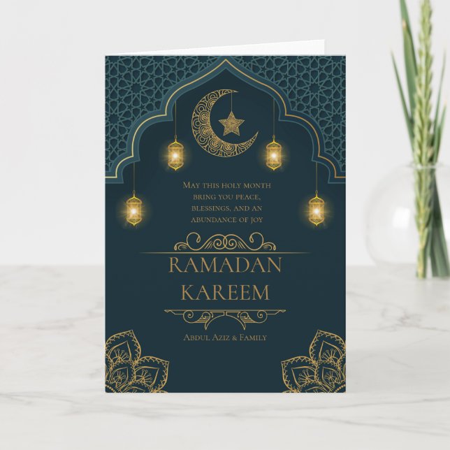 Ramadan Kareem Islamic Holy Month Greeting Card (Front)