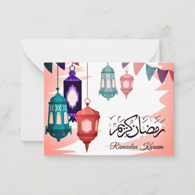 Ramadan Kareem Islamic lantern  Note Card (Front)