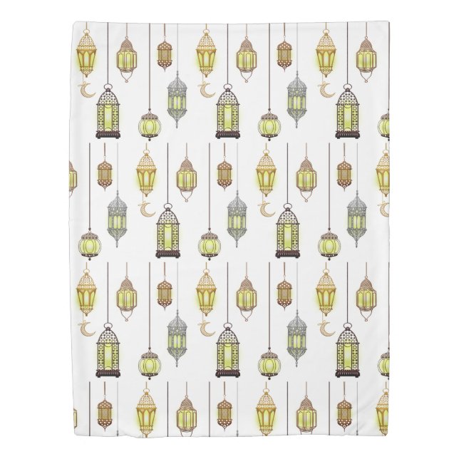 Ramadan Kareem Lanterns Mubarak Islam crescent  Duvet Cover (Front)