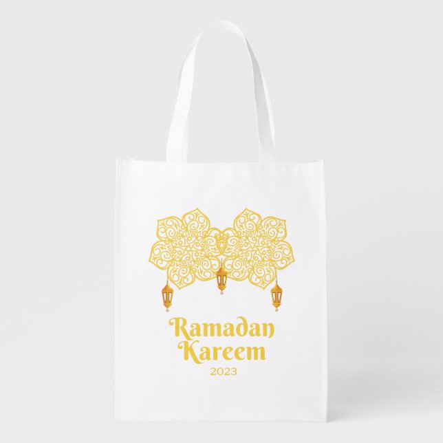 Ramadan Kareem Meaning - Eid Mubarak 2023     Grocery Bag (Front)
