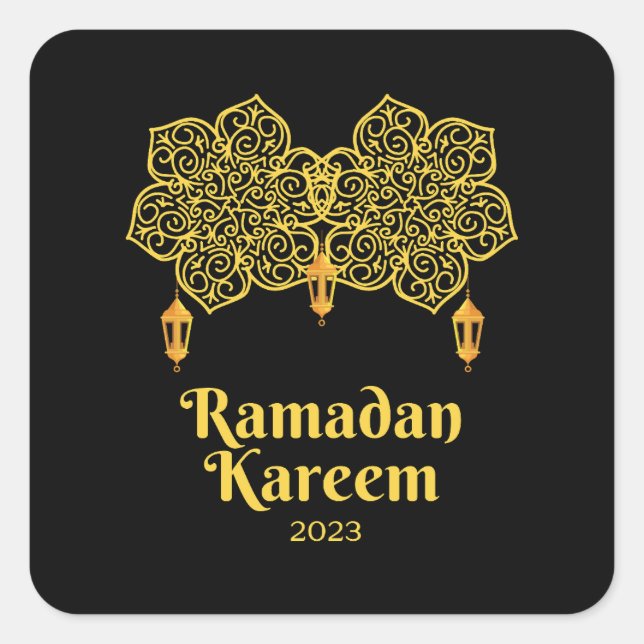 Ramadan Kareem Meaning - Eid Mubarak 2023    Square Sticker (Front)