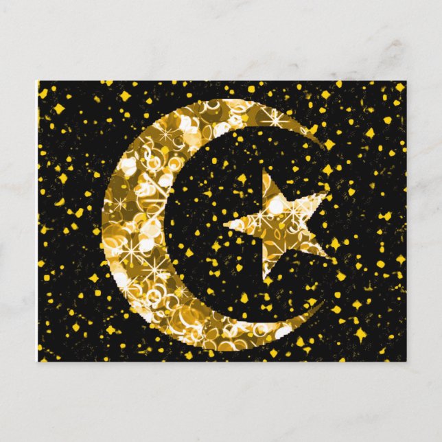 Ramadan Kareem moon and star Postcard (Front)