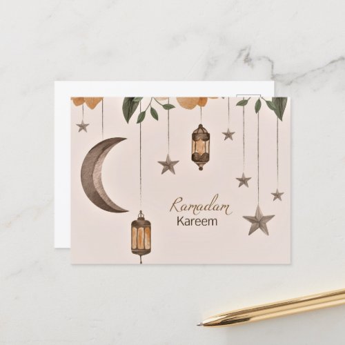 Ramadan Kareem moon and stars Postcard