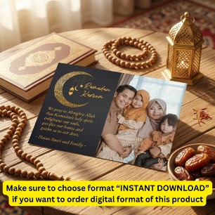 Ramadan Kareem Moon Personalized Photo Text Holiday Postcard