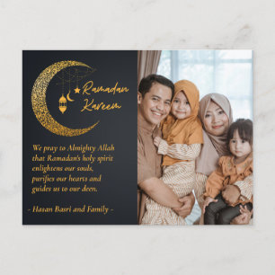 Ramadan Kareem Moon Personalized Photo Text Holiday Postcard