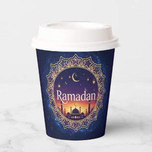 Ramadan Kareem Mubarak Crescent Islam Iftar Suhoor Paper Cups