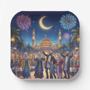 Ramadan Kareem Mubarak Crescent Islam Iftar Suhoor Paper Plates