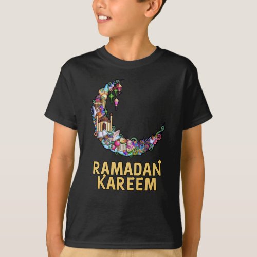 Ramadan Kareem Mubarak Fasting Moon T_Shirt