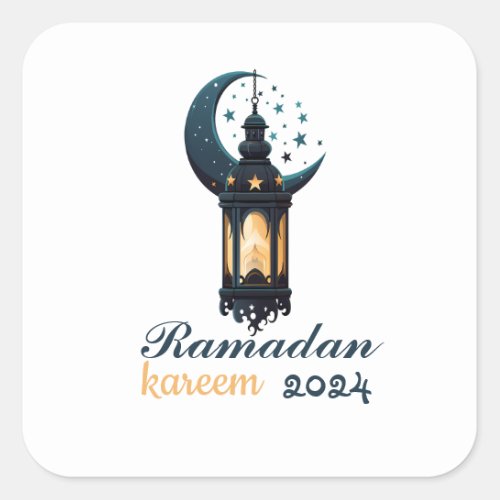 Ramadan Kareem Mubarak Lantern ramadan 2024 Square Sticker