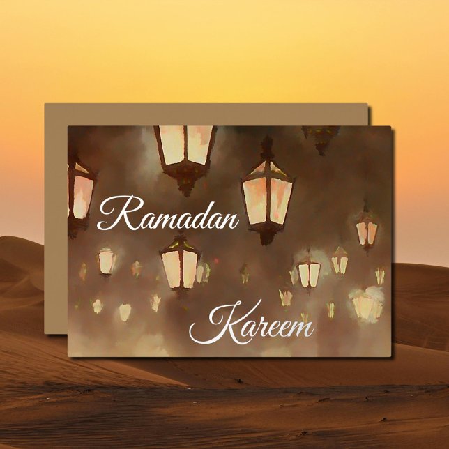 Ramadan Kareem -  painting with lampards  Foil Invitation (Creator Uploaded)