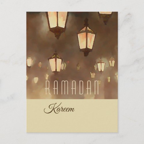 Ramadan Kareem _  painting with lampards Postcard