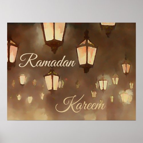 Ramadan Kareem _  painting with lampards  Poster