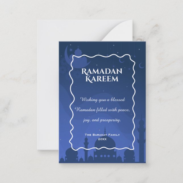 Ramadan Kareem Personalized Greeting Card | Elegan (Front)