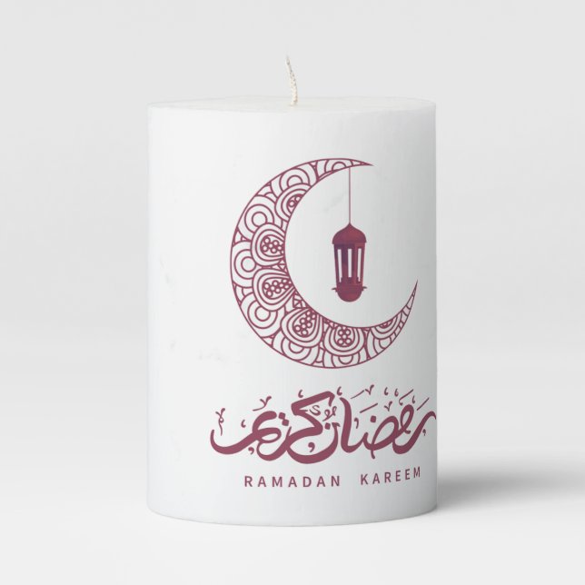 Ramadan Kareem Pillar Candle (Front)