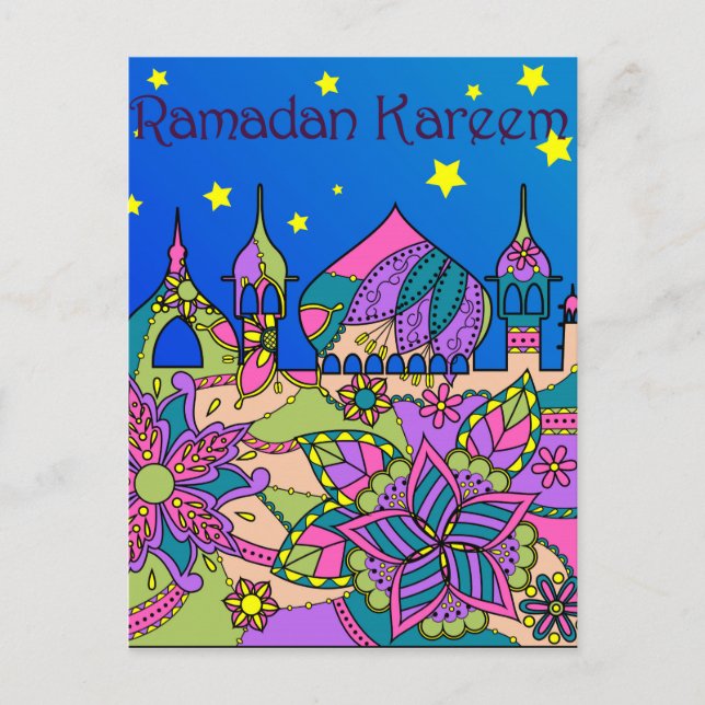 Ramadan Kareem postcard colorful (Front)