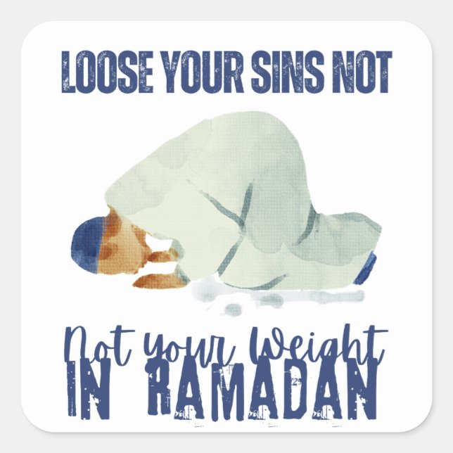 Ramadan Kareem Pray Square Sticker (Front)