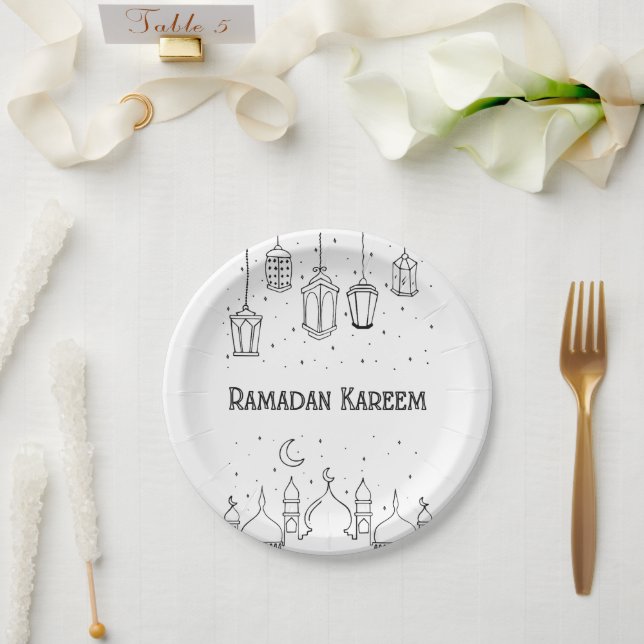 Ramadan Kareem Ramadan Mubarak  Paper Plates (Wedding)
