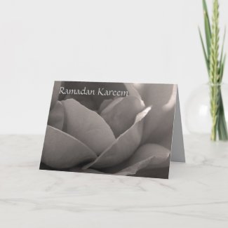 Ramadan Kareem - rose card in b&w
