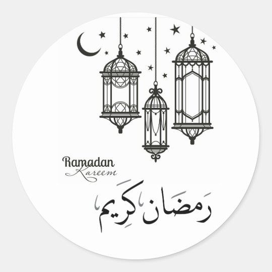 Ramadan Kareem Round Sticker, Glossy Classic Round Sticker | Zazzle.com