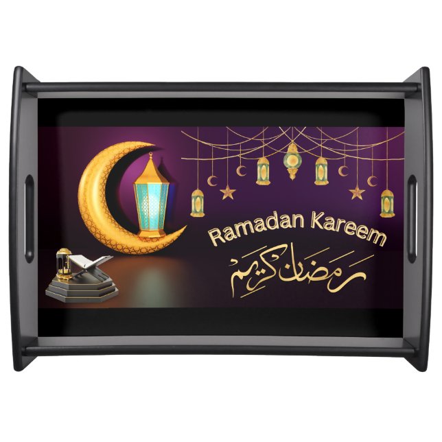 Ramadan Kareem Serving Tray Black (Front)
