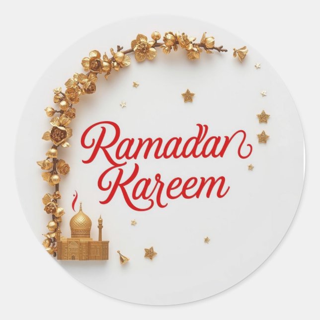 Ramadan Kareem theme gift Sticker for celebration  (Front)