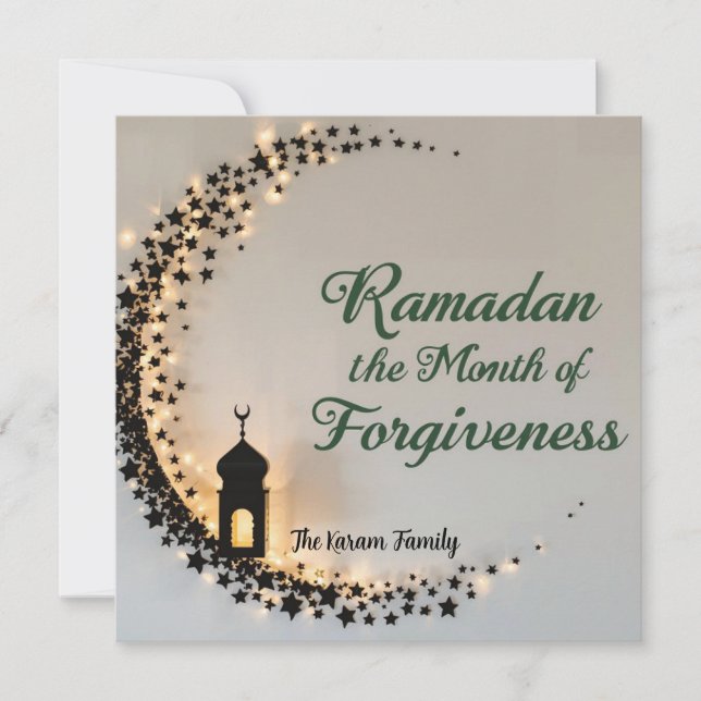 Ramadan Kareem theme personalized gift paper Holiday Card (Front)