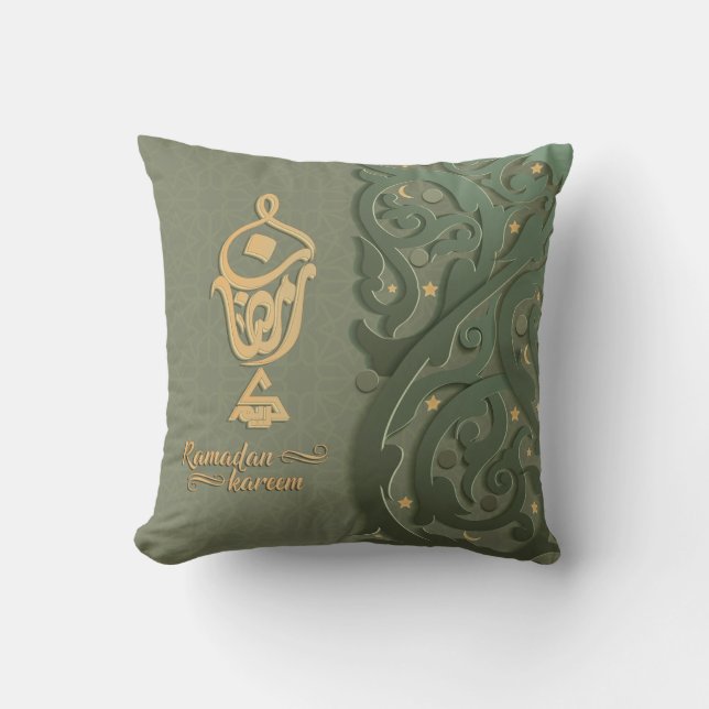 Ramadan Kareem Throw Pillow (Front)