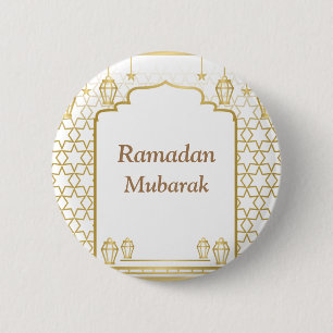 Ramadan Kareem Typography Islamic Crescent Text Button