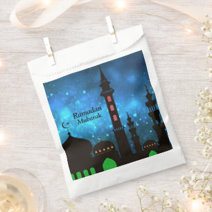 Ramadan Kareem Typography Islamic Crescent Text Favor Bag