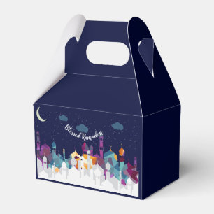 Ramadan Kareem Typography Islamic Crescent Text Favor Boxes